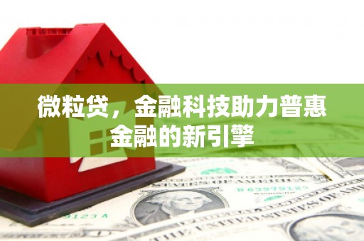 历下微粒贷，金融科技助力普惠金融的新引擎