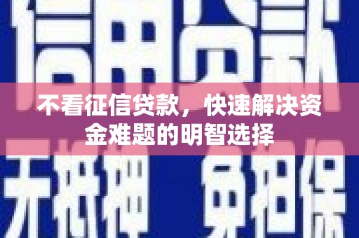 历下不看征信贷款，快速解决资金难题的明智选择