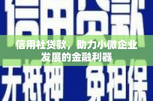 历下信用社贷款，助力小微企业发展的金融利器
