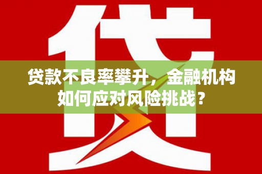 历下贷款不良率攀升，金融机构如何应对风险挑战？