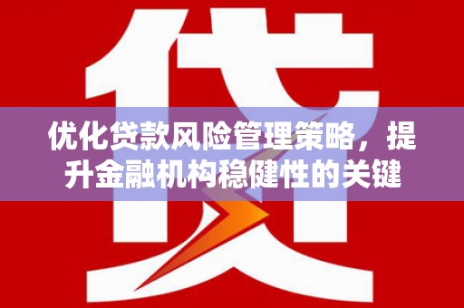 历下优化贷款风险管理策略，提升金融机构稳健性的关键
