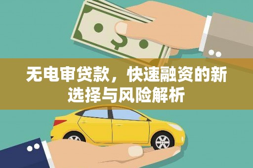 历下无电审贷款，快速融资的新选择与风险解析