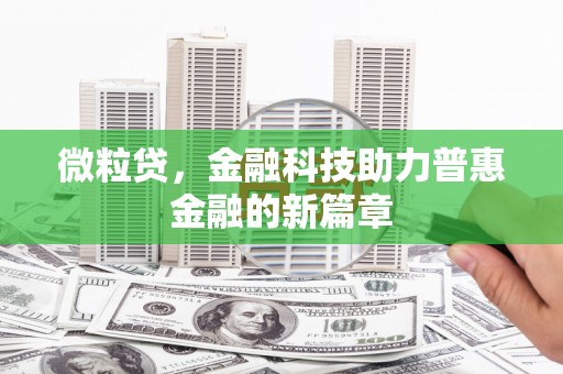 历下微粒贷，金融科技助力普惠金融的新篇章