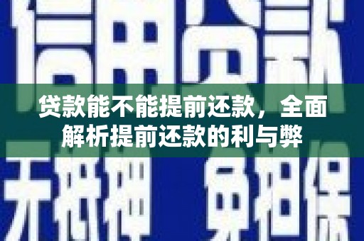 历下贷款能不能提前还款，全面解析提前还款的利与弊