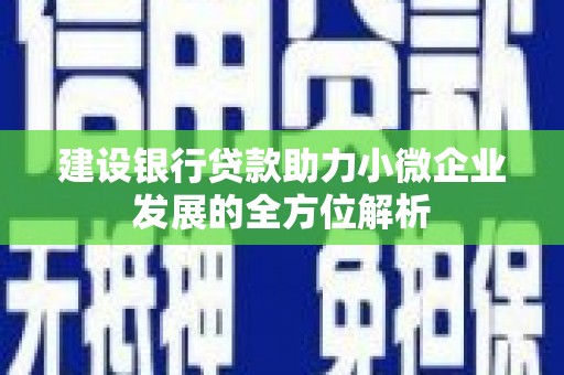 历下建设银行贷款助力小微企业发展的全方位解析