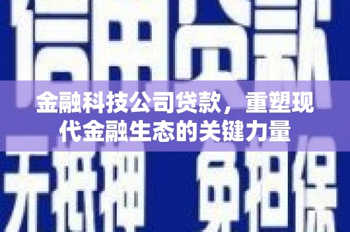 历下金融科技公司贷款，重塑现代金融生态的关键力量