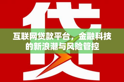 历下互联网贷款平台，金融科技的新浪潮与风险管控