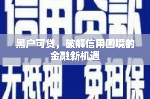 历下黑户可贷，破解信用困境的金融新机遇