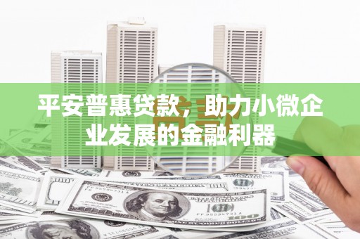 历下平安普惠贷款，助力小微企业发展的金融利器