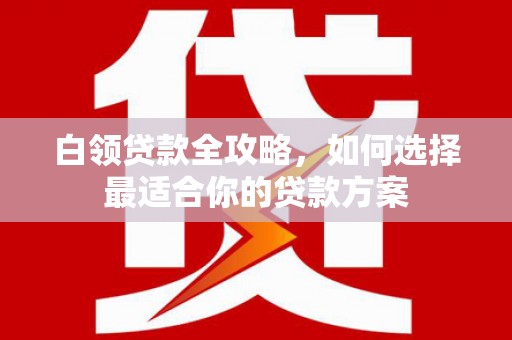 历下白领贷款全攻略，如何选择最适合你的贷款方案